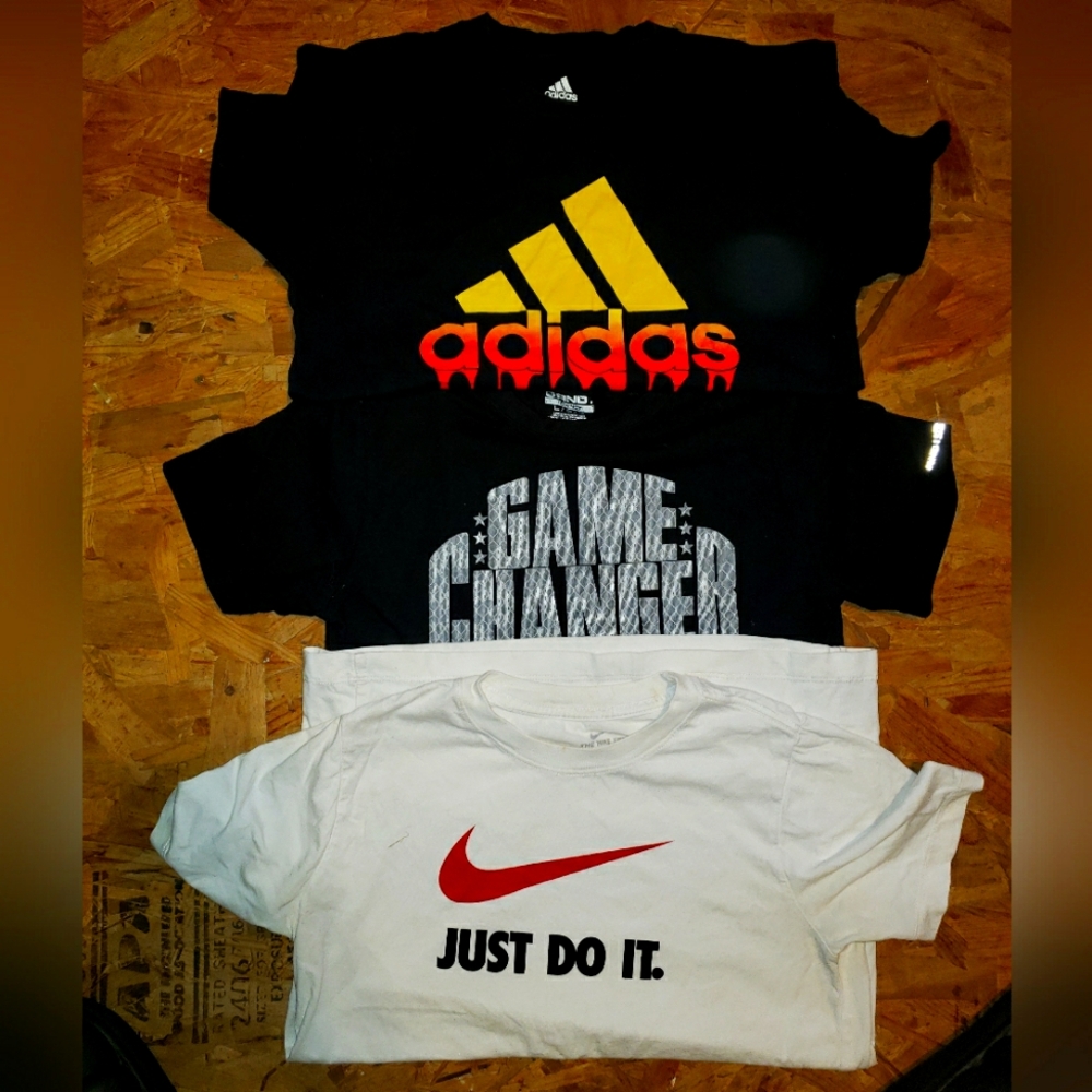 Boys size large 10-12 Nike and Adidas shirt lot like new